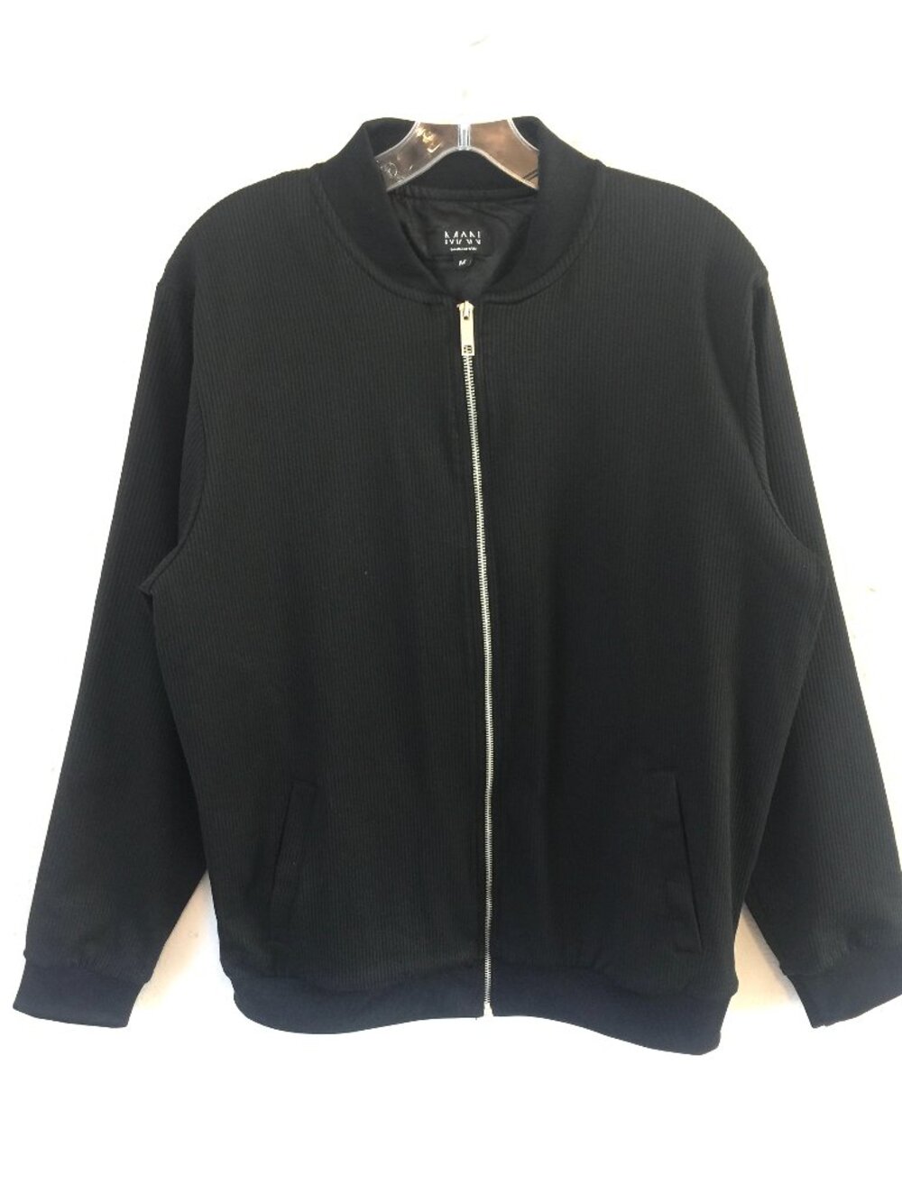 BoohooMan Men's Black Ribbed Jacket Medium